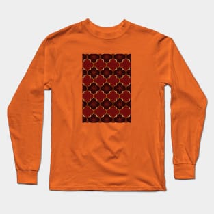 Orange Islamic Geometric - Orange Islamic Pattern - Orange Islamic Pattern Geometric Long Sleeve T-Shirt